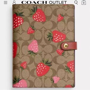 ‼️NWT‼️Coach Notebook Wild Strawberry Print 🍓
